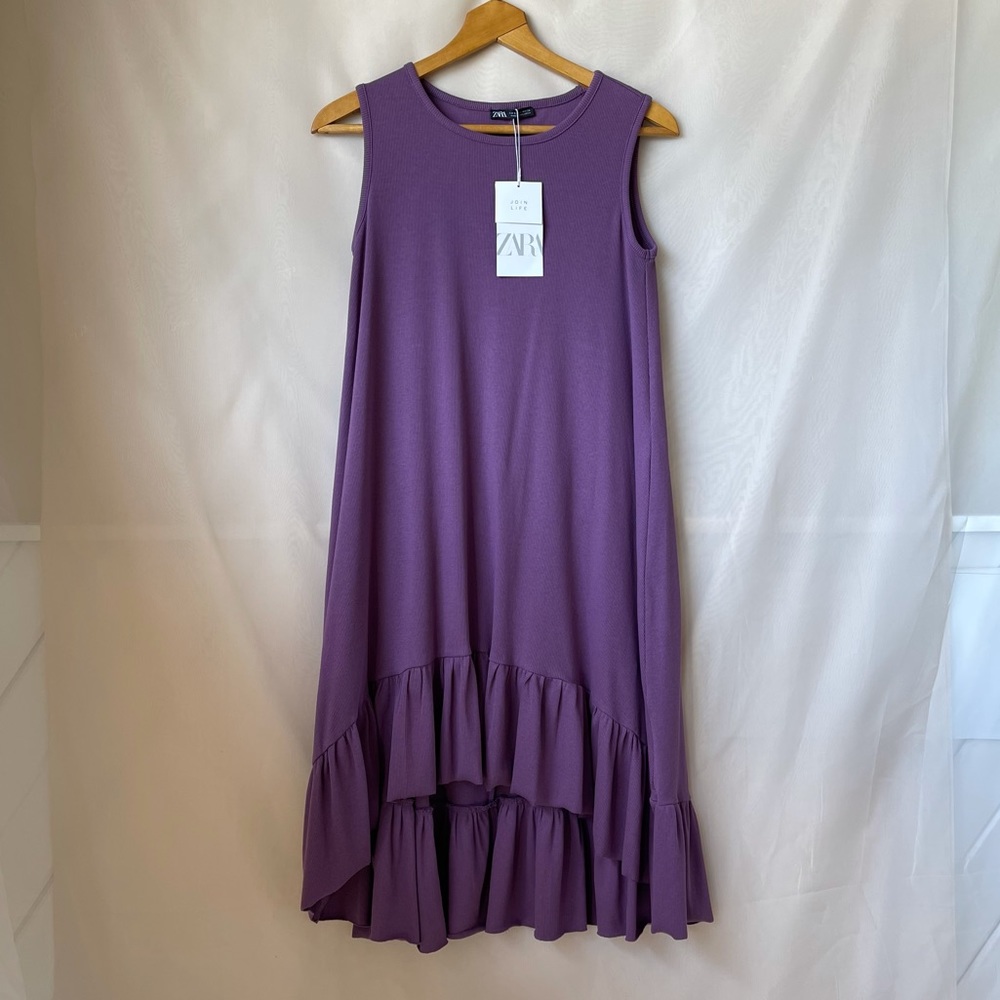 NWT ZARA Tank midi dress Ruffle hem